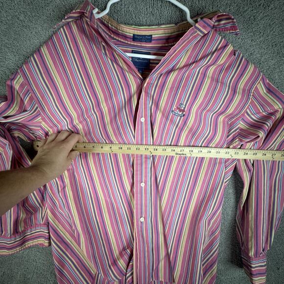 Vintage Faconnable Shirt Mens XL Multicolor Stripe Button Down Made France 90s - Picture 7 of 9